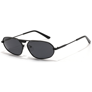 Unisex <b>Pilot</b> Sunglasses Oval Full Rim Metal Frame Dark Gray Lens 100% UV Protection Outdoor Adult Wear - Product Image 1