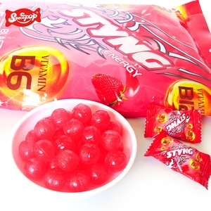 Vente en gros de bonbons durs rouges aromatisés aux fruits VC de 22 g, saveur exotique de miel et de pêche, vitamines en sachet décoré d'un revêtement - Product Image 4
