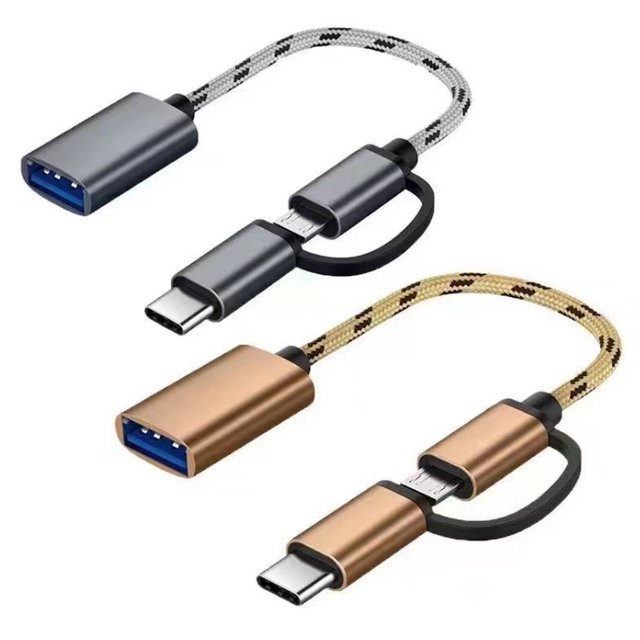2 in 1 USB 3.0 OTG Adapter Type C Micro USB to USB 3.0 Adapter Cable OTG Convertor Used for Charging Data Transfer