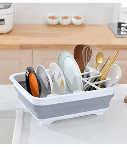 <span class=keywords><strong>Escurridor</strong></span> <span class=keywords><strong>de</strong></span> <span class=keywords><strong>Platos</strong></span> Plegable que Ahorra Espacio, Diseño <span class=keywords><strong>de</strong></span> Plástico Plegable para <span class=keywords><strong>Platos</strong></span> y Tazones, con Soporte Integrado para Utensilios, Palillos y Cucharas - Product Image 2