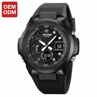 Reloj Digital Hombre Temporizador Cuenta Regresiva Hora Mundial LED 50mm Correa TPU 5BAR Impermeable Alarma OEM Logo Venta Mayor