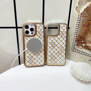 Funda de teléfono magnética Zhenyao con diseño de adsorción de hojas de Ginkgo para iPhone 17 <span class=keywords><strong>Pro</strong></span> Max, funda de teléfono con incrustaciones de diamantes mate tres en uno - Product Image 3