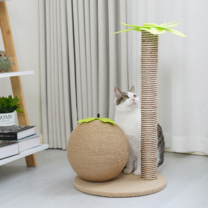 Coconut Tree <b>Cat</b> <b>Scratching</b> <b>Post</b> Sisal 1 Level Durable Plant Pattern <b>Cat</b> Trees & Scratcher - Product Image 1