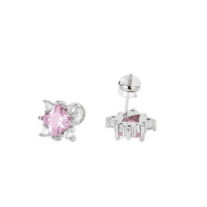 Star Shape Stud Earrings 925 Silver Claw Setting Zinc Alloy Fashion Jewelry Gift For Women And Men - Product Image 5