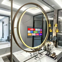 Miroir intelligent anti-buée pour salle de bain, étanche, avec système Google, rétroéclairage LED, tactile, miroir magique, taille personnalisée pour appartement, hôtel, projet