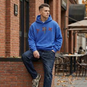 Custom Winter Heavy Cotton Solid color fashion low price hoodies Men's streetwear Boxy fit 100% Cotton hoodie hot supplier - Product Image 1