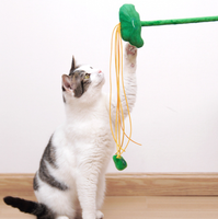 Bâton de chat style chinois, long avec pompon et clochette, jouet interactif pour chatons
