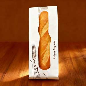 Sacs en papier kraft personnalisés durables pour pain français, avec fenêtres transparentes, en matériaux recyclés, impression sérigraphique, vente en gros - Product Image 5