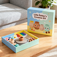Boîte cadeau personnalisable pour enfants d'âge préscolaire, kit d'art réutilisable 12 couleurs, matériel carton, jouet créatif sûr pour l'artisanat