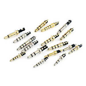 Earphone <b>plug</b> with black glue gold-plated four pole audio <b>plug</b> 2.5/<b>3</b>.5mm male head welding interface - Product Image 1