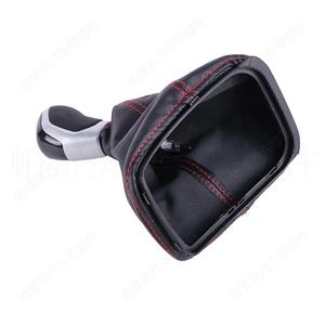 Palanca de cambios de cuero Volkswagen de 5 velocidades con costuras rojas, diseño ergonómico para Caddy, Polo, Tiguan, Taigo, T-Roc - Product Image 3