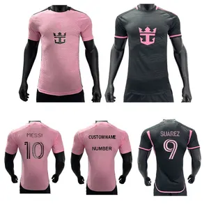 24 25 última camiseta de fútbol de Miami nueva camiseta de Messi camiseta de fútbol rosa y negra versión de aficionados y jugadores Inter Soccer Wear Kit