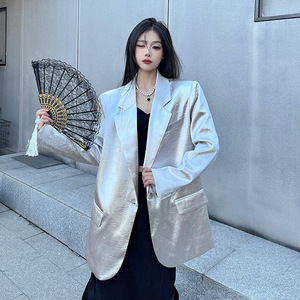 Abito da <span class=keywords><strong>donna</strong></span> Jacket2024Springnew Arrivalclassy abito grigio argento Petite - Product Image 3