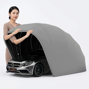 Abri de voiture rétractable et pliable, <span class=keywords><strong>garage</strong></span> portable, structure en acier inoxydable, toit en tissu Oxford 600D, pour stationnement extérieur - Product Image 2