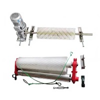 Brosse rotative motorisée pour nettoyeur de bande transporteuse, rouleau balayeur en nylon pour usine de sable et d'agrégats et travaux cimentiers, brosse industrielle