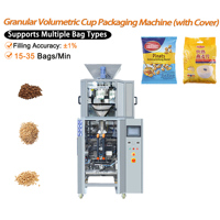 Machine d'emballage volumétrique granulaire avec couvercle, 15-35 sachets/min ±1% pour noix, bonbons, sucre, sel et petits produits granulés