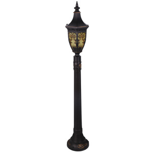 Lampe de jardin extérieure antique à LED, lampadaire de chemin, éclairage paysager AC 220V IP65, blanc chaud, en fer et verre, avec détecteur de mouvement - Product Image 1