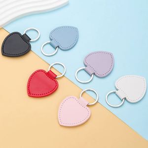 Heart-shaped Couple's Keychain Business Gift <b>Bag</b> Pendant Solid Color <b>Key</b> <b>Ring</b> Holder Gifts for Her - Product Image 3