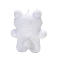Porte-clés en peluche ours blanc plat, pendentif de sac en forme d'ours souriant imprimé, cadeau promotionnel personnalisé avec logo