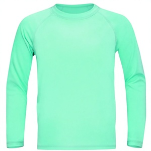 Custom Logo <b>Mint</b> <b>Green</b> Rash Guard Long Sleeve UPF 50+ Sun Protection Compression Swimwear T-Shirt - Product Image 1