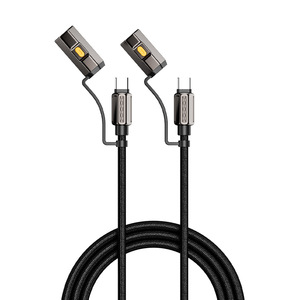 Cavo di ricarica rapida 4 in 1 da 240W con torcia e accendisigari per iPhone 17 16 15 Huawei Samsung, cavo USB C PD - Product Image 1