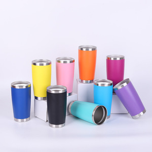 USA Free Shipping Wholesale Stainless Steel Double Wall Vacuum Tumblers <b>Plastic</b> Straw Customized Color 12-30oz Sizes 6-12hr - Product Image 3