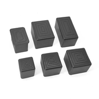 Embouts de pieds de meubles carrés antidérapants en PVC, embouts de pieds de chaise noirs et protections d'extrémités de pieds de table