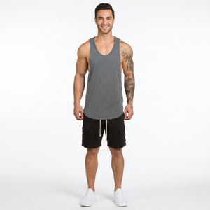 Camiseta sin Mangas para Hombre, 100% Algodón, con Estampado Personalizado OEM y Hombros Caídos Extremos - Product Image 1