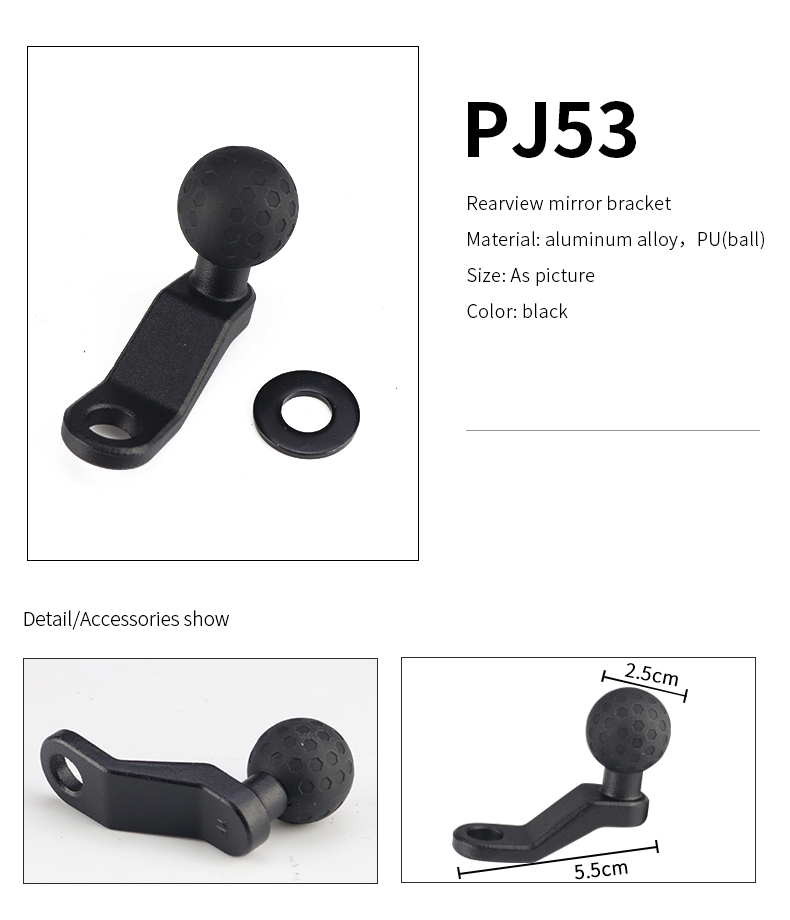 Black(PJ53 rearview mirror bracket accessories)