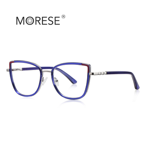 MORESE 3131 Lady Metal TR90 Marcos de anteojos Pantalla de computadora de bloqueo de luz azul con decoración circular - Product Image 5