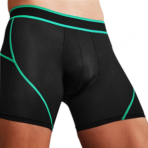 High Quality Men's Sport <b>Underwear</b> Boxer Brief Long Leg Breathable Comfortable Knitted Mesh Fabric - Product Image 3