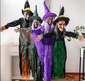 Décorations extérieures pour <span class=keywords><strong>Halloween</strong></span> Animated Talking Witch Red Eyes Haunted House Creep Prop - Product Image 1