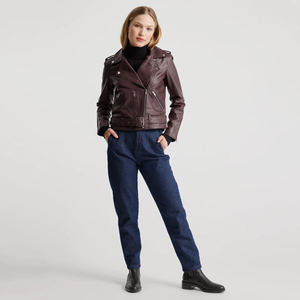 Chaquetas de cuero para mujer de Pakistán Chaquetas de cuero de moda para mujer de alta calidad Cuero de piel de oveja original Tamaño personalizado - Product Image 3