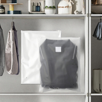 Sac à fermeture éclair en PE givré avec logo personnalisé, transparent, réutilisable, pour vêtements, t-shirts, emballage, pochette anti-humidité