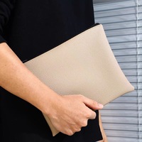 Carpeta de Documentos de Cuero PU con Logotipo Personalizado, Portafolio de Negocios con Cierre, Carpeta de Mano para Contratos, Facturas y Documentos de Reuniones