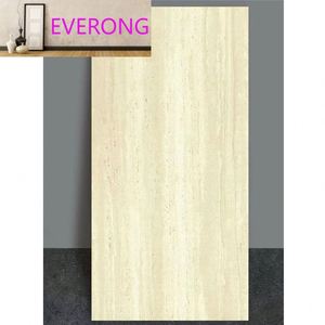 Dalles <span class=keywords><strong>de</strong></span> marbre travertin rayé modernes 600x1200mm, dalle en porcelaine polie pour murs et sols intérieurs avec finition mate rustique - Product Image 1