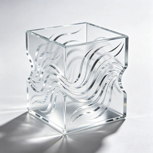 Portaplumas de Acrílico Transparente con Ranura Ondulada Grabada por CNC, Patrón y Tamaño Personalizables, Decoración de Oficina - Product Image 2