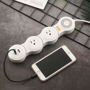 Multiprise USB rotative créative standard américaine 345 bits avec <span class=keywords><strong>bloc</strong></span> de terminaison enfichable 15A - Product Image 1