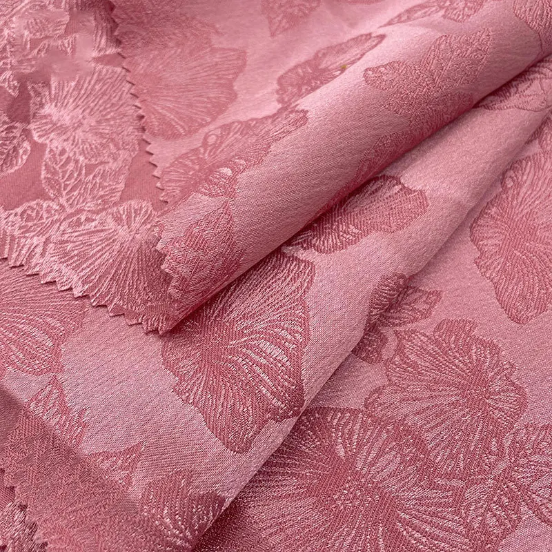 Custom Wholesale luxury polyester cotton brocade embossed 3d jacquard knit fabric for clothing dresses