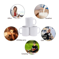 Vente en gros de tasse en céramique de café avec logo personnalisé blanc en porcelaine de 11oz couleur personnalisée tasse colorée de 11oz sublimation