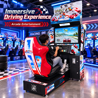 Machine d'arcade de course à écran HD 32 pouces, monoplace, à monnayeur, simulateur de conduite pour centre de jeux