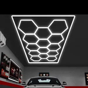 DIY Deformable Linear Hexagonal LED light Hanging Hex Detailing Garage Lamp Gym Modular Ceiling Led Hexagon Lights