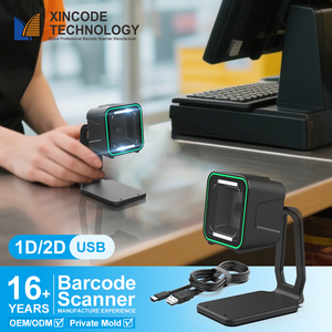 Xincode QR đa hướng máy tính để bàn máy quét mã vạch USB 1D và <span class=keywords><strong>2D</strong></span> quét Giá Đầu đọc mã vạch máy quét POS cho siêu thị cửa hàng - Product Image 1