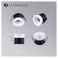 Mini spot LED encastrable 2W 3W 24V IP65, orientable, suspendu, sans cadre, finition dorée, Push Dim, 68 4000 80, découpe de 80 mm