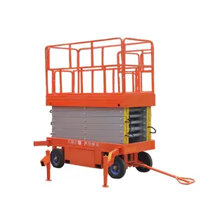 廉价的高空起重设备Man拖车液压剪式升降机，适用于建筑工人