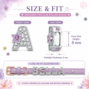 Dijes de letras deslizantes de diamante de 8 mm para la fabricación de joyas, pulseras, cristal esmerilado, alfabeto A-Z, collares para mascotas, accesorios DIY - Product Image 6