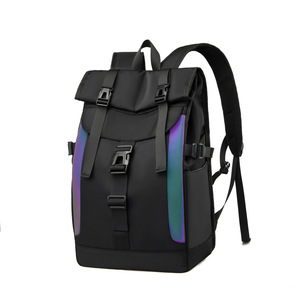 15.6" Fashionable Large Capacity Trendy Unisex Casual Sports <b>Laptop</b> <b>Backpack</b> Reflective Design Eco-Friendly Waterproof Nylon - Product Image 3