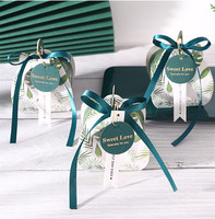 Boîte de rangement en papier, grande taille 7x7x8cm, impression de marbre, boîtes à cadeaux de mariage élégantes avec décoration de ruban