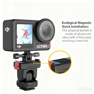 Takenoken Mini soportes de cámara magnético de liberación rápida ajustable 1/4 \ "Adaptador de zapata fría de rosca para DJI <span class=keywords><strong>OSMO</strong></span> 360/Action <span class=keywords><strong>5</strong></span> Pro/4/3 - Product Image 2