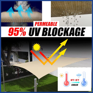 Yüksek kalite özelleştirilmiş kum güneşlik yelken HDPE dokuma dikdörtgen tasarım bahçe gölgeleme için rüzgar geçirmez dayanıklı açık için - Product Image 5